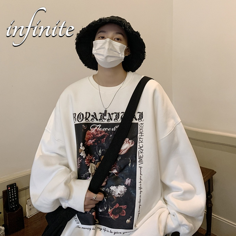 Áo sweater Cổ Tròn Dáng Rộng In Họa Tiết Thời Trang Xuân Thu Cho Nam