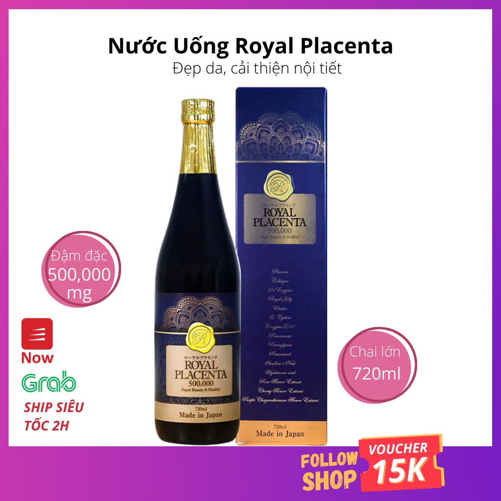 [Mã COS1904 giảm 8% đơn 300K] Tinh chất nhau thai Collagen ROYAL PLACENTA 500000mg Nhật bản 720ml
