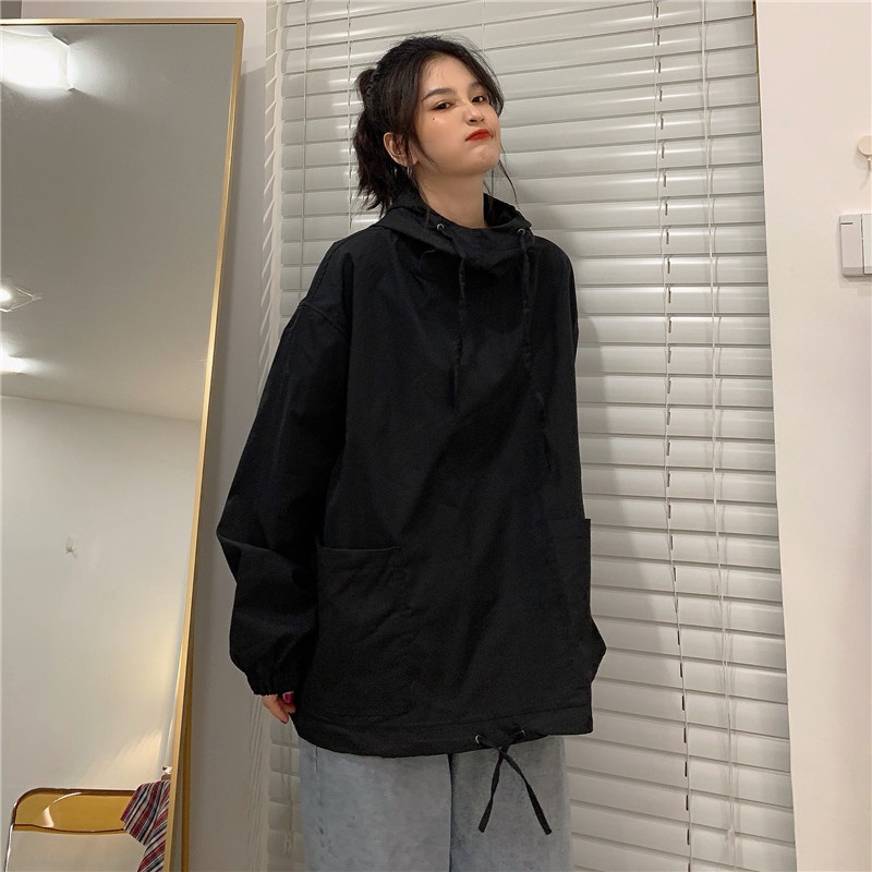 【ZHELIHANGFEI】Áo Khoác Hoodie Form Rộng Theo Phong Cách Preppy Dễ Phối Đồ