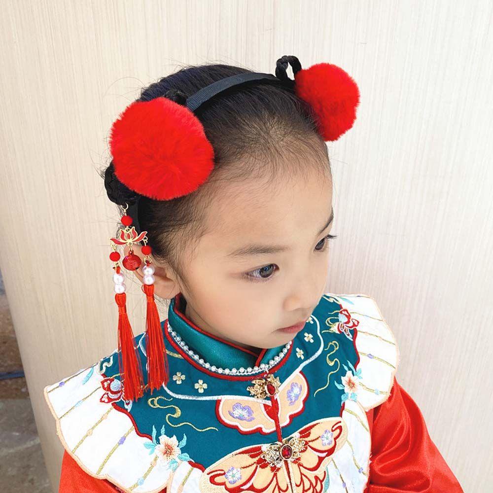 Băng Đô Cài Tóc Co Giãn Đính Tóc Giả Dễ Thương Cho Bé Gái