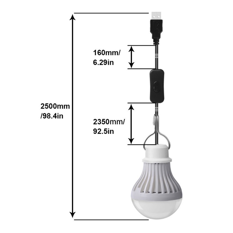 Bóng Đèn LED USB Di Động Có Móc Treo Đa Ứng Dụng Cho Hoạt Động Ngoài Trời