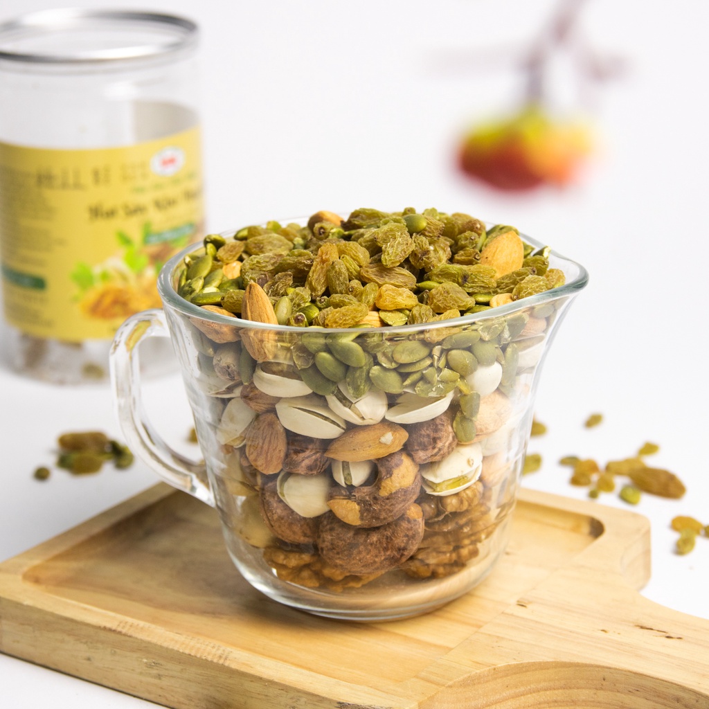 Hạt dinh dưỡng mix 7 vị Việt Nhật granola 400g cho người ăn kiêng, giảm cân Layla