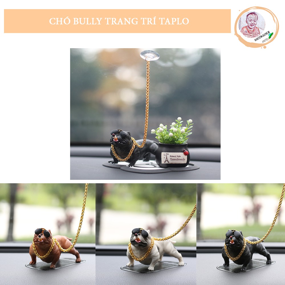 [FREE SHIP] Tượng chú chó Bully Mỹ trang trí taplo xe hơi, ôtô và bàn làm việc - TAPLO1