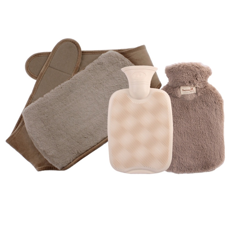 Túi Chườm Nóng / Vỏ Bọc Bình Nước PVC Phủ Lông Mềm Mại Giảm Đau Toàn Thân Cr