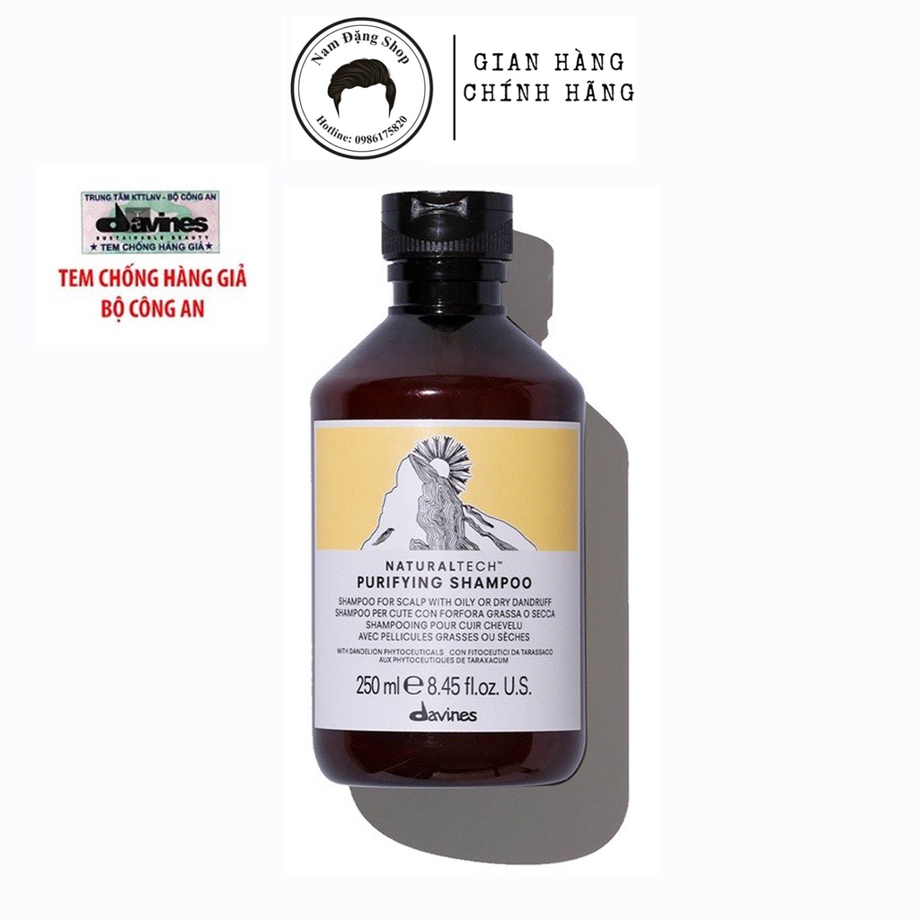 Combo Dầu Gội Tóc Gàu Davines NaturalTech Purifying Shampoo và Dầu Xả Davines Renewing Conditioning Treatment