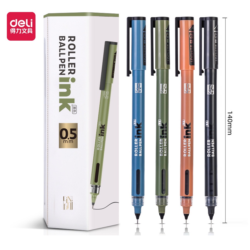 Bút Bi Mực Đen Ngòi 0.5mm Khô Nhanh Siêu Mịn Cho Học Sinh/Văn Phòng