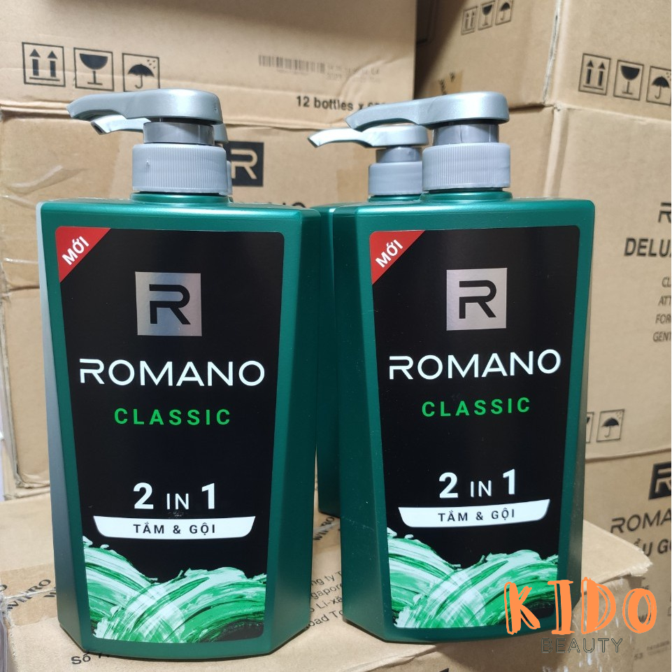 Sữa Tắm Gội Toàn Thân Nam ROMANO CLASSIC 2in1 - Dầu gội ROMANO nam thơm lâu 180g / 650g