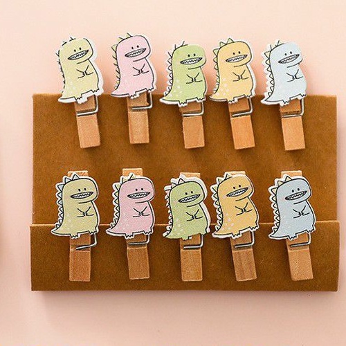 Set 10 kẹp gỗ trang trí kèm 1.5m dây - UniLabel