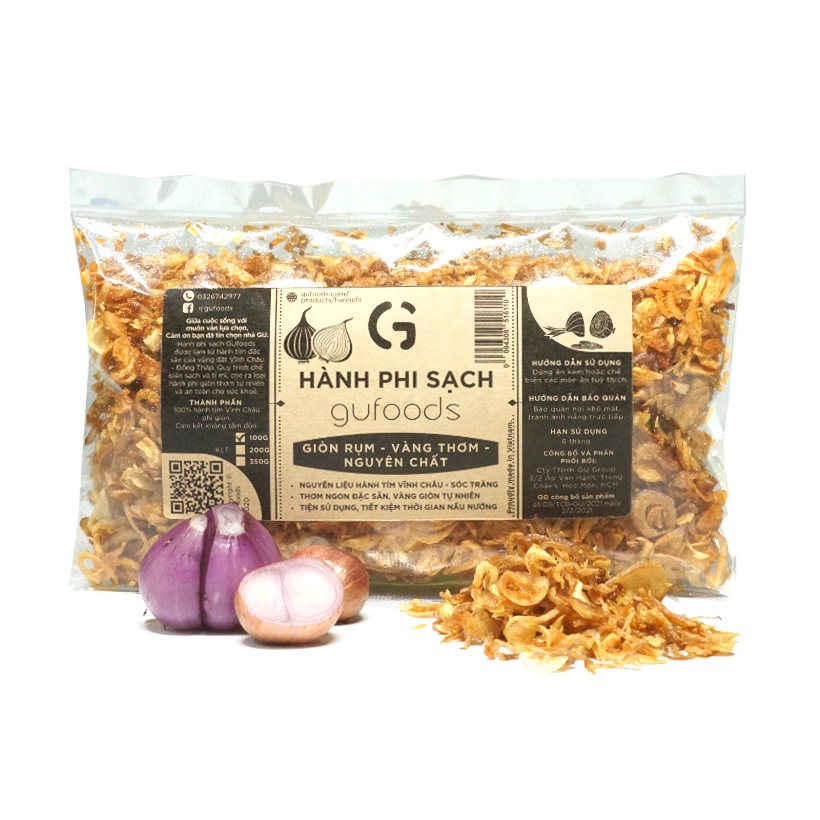 Hành phi sạch GUfoods - Đặc sản hành tím Vĩnh Châu - Thơm ngon, Tiện lợi, 100% nguyên chất | BigBuy360 - bigbuy360.vn