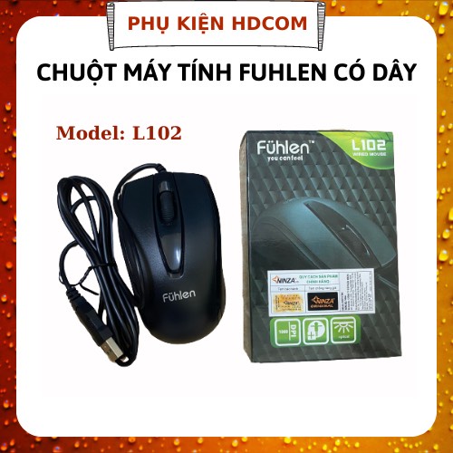 Chuột máy tính văn phòng có dây Fuhlen L102 nhập khẩu siêu bền 3 triệu lượt click