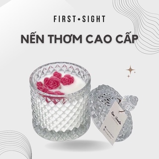 Nến thơm Valentine Rose Sweetie hương thơm tự nhiên First Sight hủ lớn 240GR