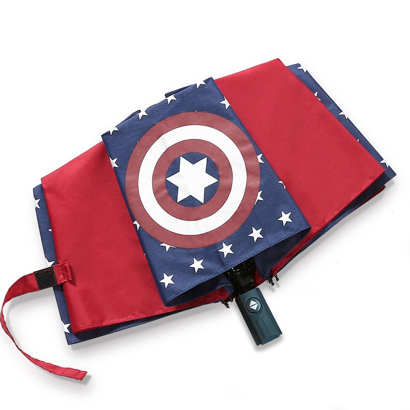 ♛Dù Gập Tự Động Siêu Nhẹ In Hình Hoạt Hình Avengers/Người Nhện/Captain America Cho Trẻ Em