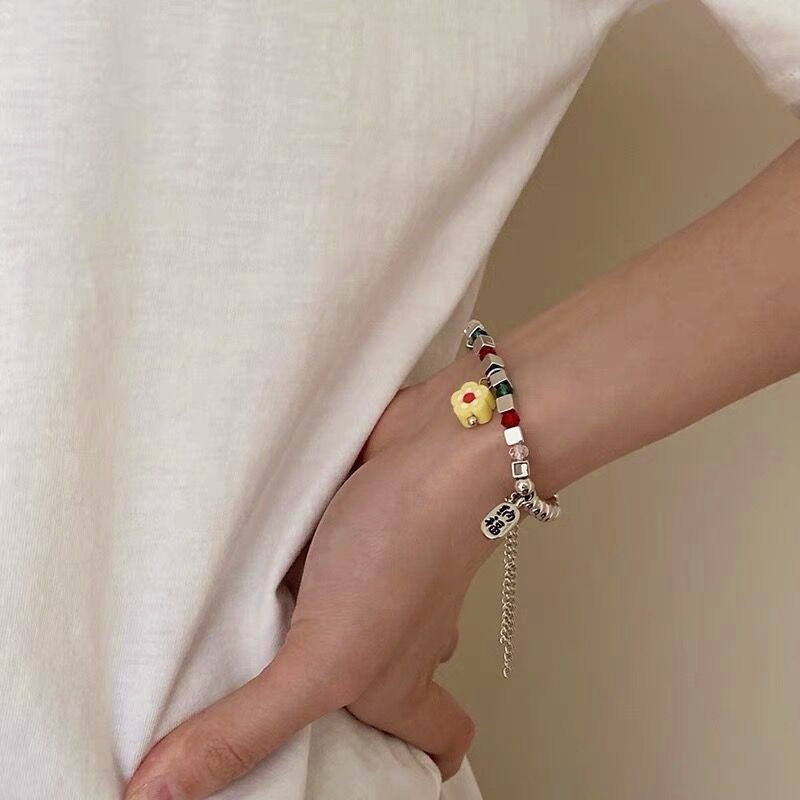 Vòng Tay Chuỗi Hạt Nhiều Màu Sắc Phong Cách Harajuku Thời Trang Cho Nữ