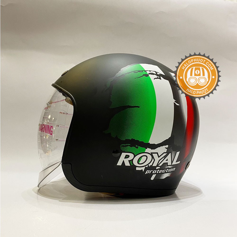 Nón bảo hiểm 3/4 kính âm Royal M139 (tặng balo rút)