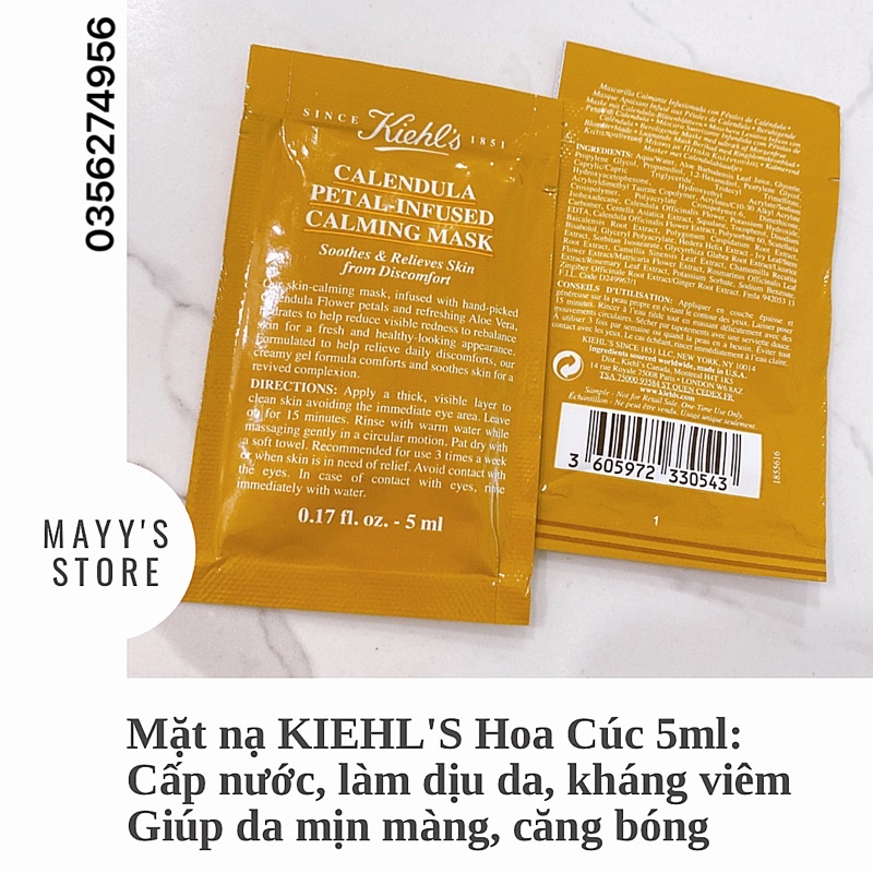 Mặt Nạ Hoa Cúc KIEHL'S Calendula &amp; Aloe Soothing Hydration