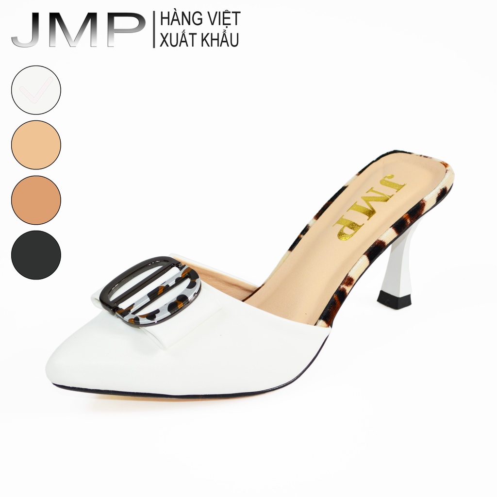 JMP - Giày mules mũi nhọn khóa DD trang trí 5cm - AH309