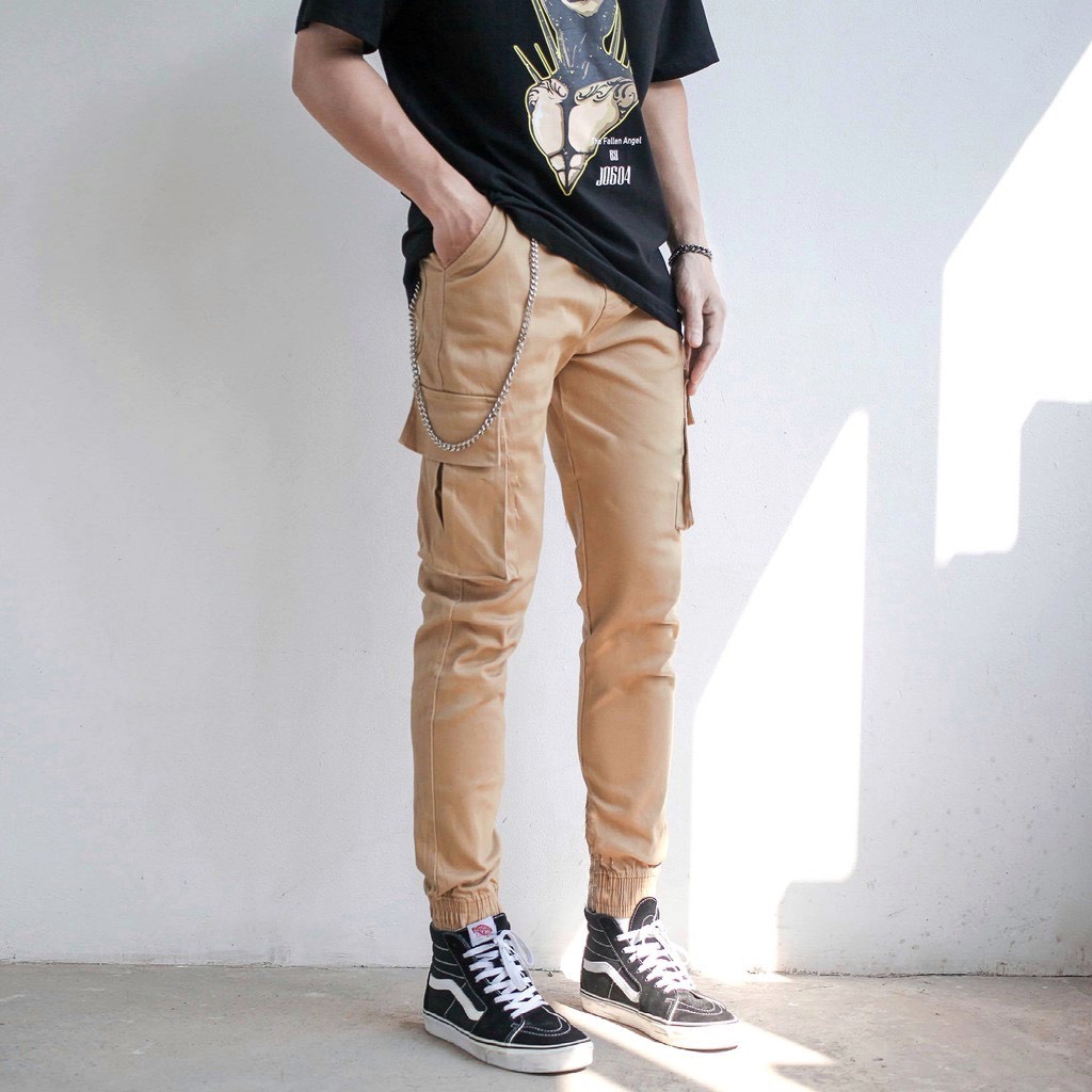 Quần Jogger Kaki Túi Hộp Đen , Be Trơn Nam Nữ , Phong cách unisex , ulzzang hàng cao cấp Big Size