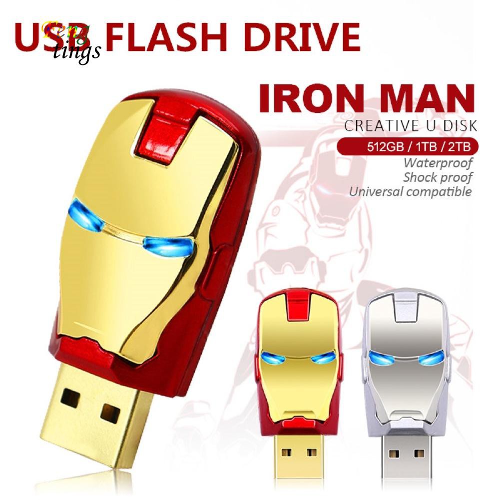 [AC} Iron Man 512GB 1TB 2TB USB 2.0 Flash Drive Disk Data Storage Thumb Memory Stick