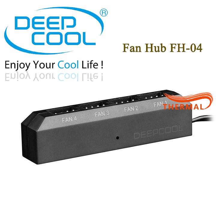 Bộ chia quạt Fan hub DeepCool FH-04 - hỗ trợ 4 cổng PWM, 3pin và 4pin