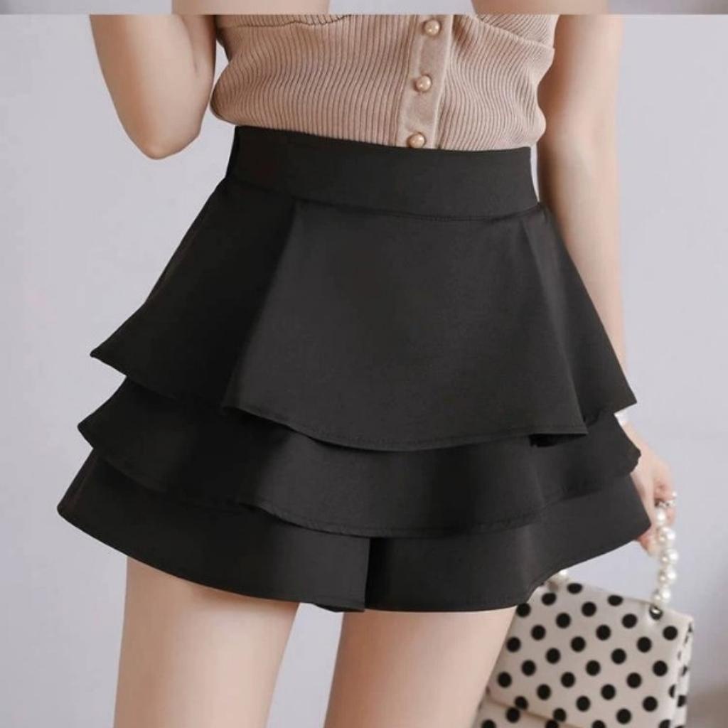 Chân Váy Đen Dáng Xòe 2 Tầng Chất Liệu Tuyết Mưa Siêu Hot | BigBuy360 - bigbuy360.vn