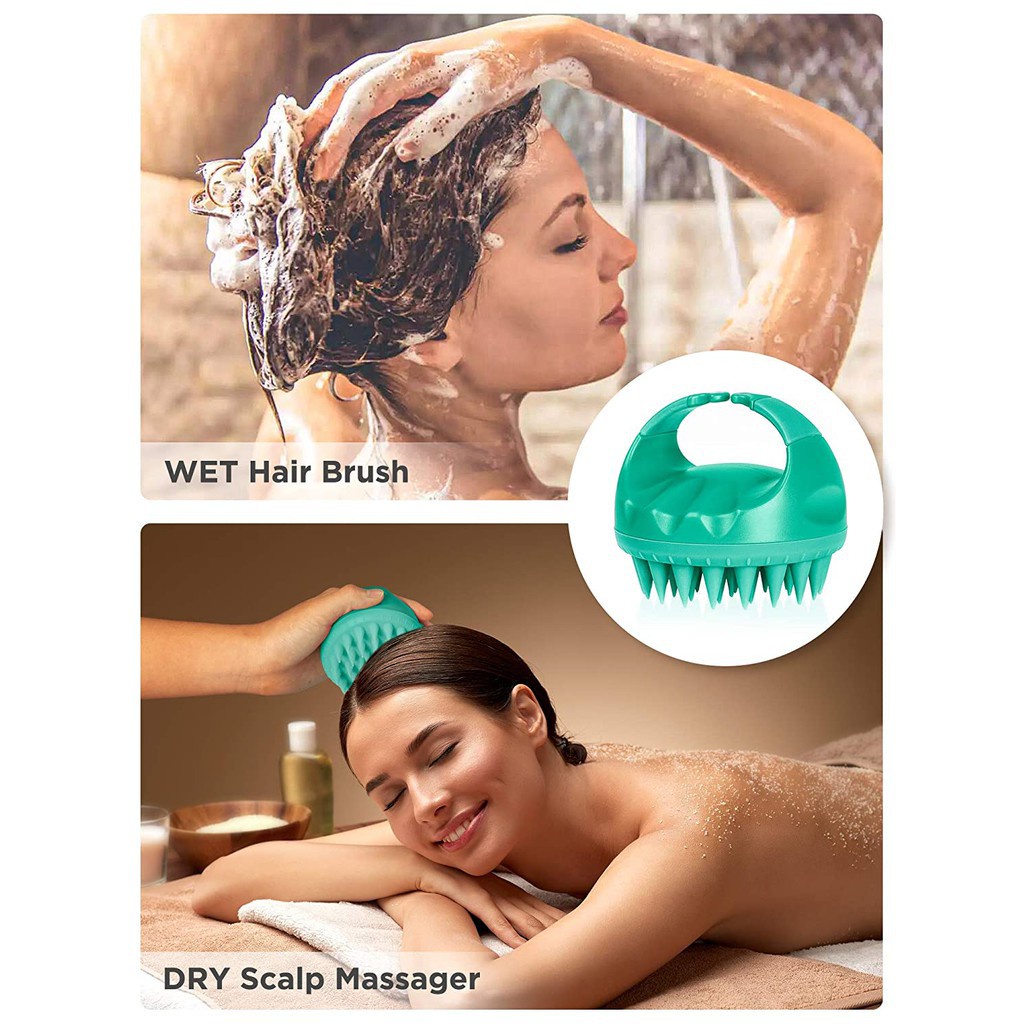 Lược gội đầu silicon , Massage đầu, sạch gàu, giảm rụng tóc HSU