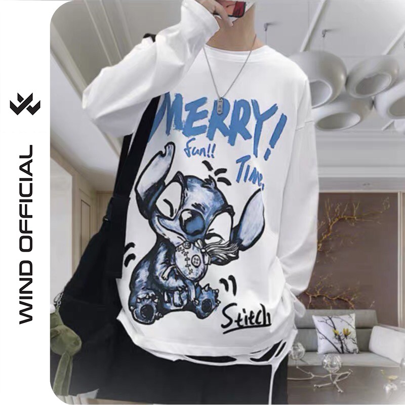 Áo thun tay dài WIND phông unisex form rộng MERRY sweater nam nữ oversize ulzzang