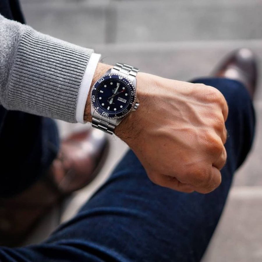 Đồng hồ cơ nam Orient FAA02005D9 mặt kính cứng chống va đập, chống nước 10 ATM, dây thép không gỉ cao cấp chính hãng