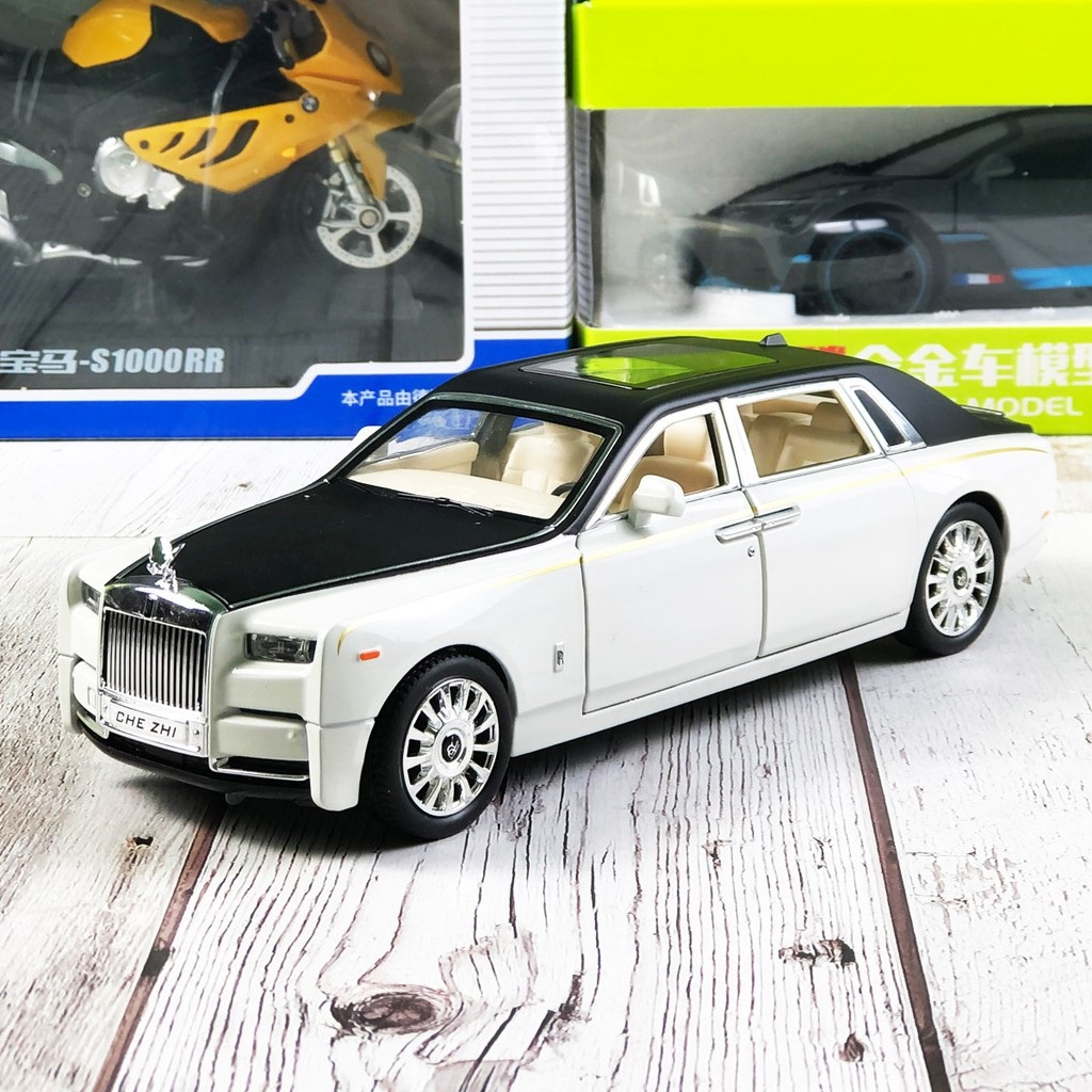 Xe mô hình kim loại Rolls Royce Phantom VIII tỉ lệ 1:24 Chezhi đẹp như xe thật, thiết kế tinh xảo màu Đen, Trắng, Đỏ