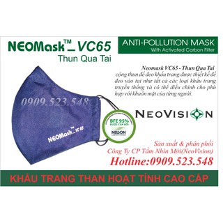 Khẩu trang Neomask VC65, khẩu trang than hoạt tính cao cấp Neovision lọc bụi, chống không khí ô nhiễm