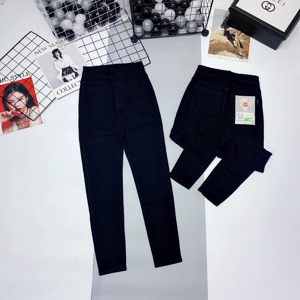 [Mã FAMARAL1 giảm 10K đơn 50K] Quần jeans trơn đen mã 06 (kèm ảnh thật,video)