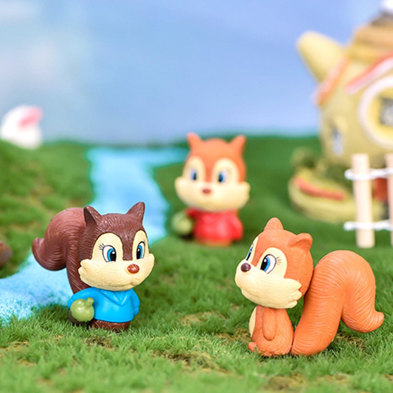 Set 3 Mô Hình Sóc Mini Trang Trí Sân Vườn