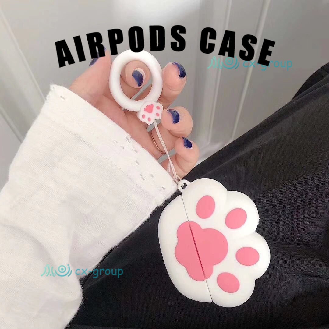 Ốp lưng Cute Cat paw bluetooth headset protective case for airpods 1/2 pro colorful Wireless Headphones  silicone airpods  casing cover