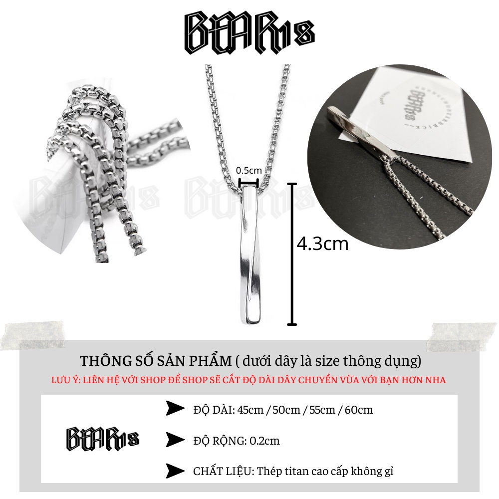 ( FULL SIZE ) Dây chuyền bạc thép titan không gỉ phong cách streetwear cá tính phù hợp cho nam và nữ BEAR18 - VC108