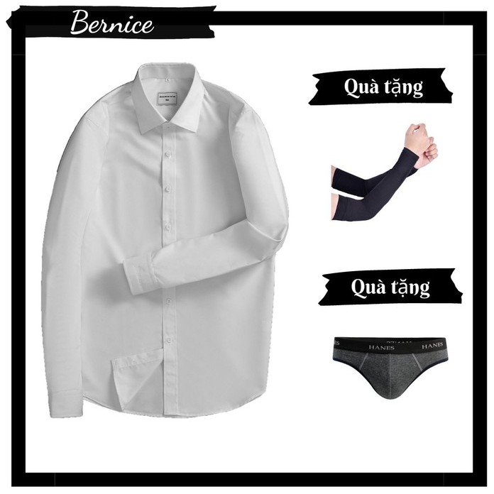Áo sơ mi nam trơn không nhăn, áo sơ mi công sở Hàn Quốc BERNICE | BigBuy360 - bigbuy360.vn