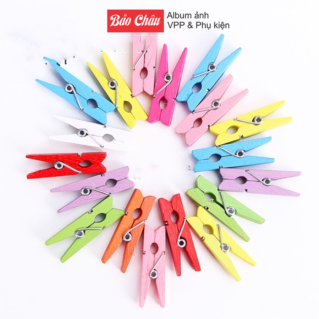 Kẹp mầu loại 3cm (10 kẹp +1m dây gai)