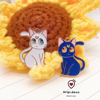 Charm kim loại mèo thủy thủ mặt trăng Artemis & Luna K20 /Nguyên liệu làm phụ kiện handmade