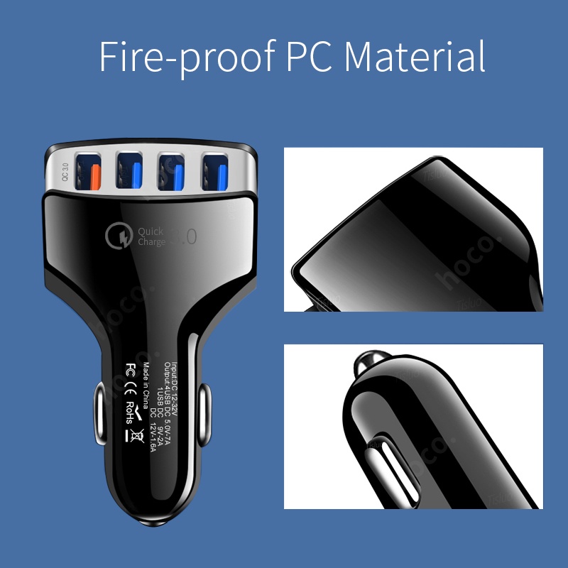 Tẩu sạc nhanh ô tô PFFEE QC 3.0 4 cổng USB 35W cho tất cả các thiết bị