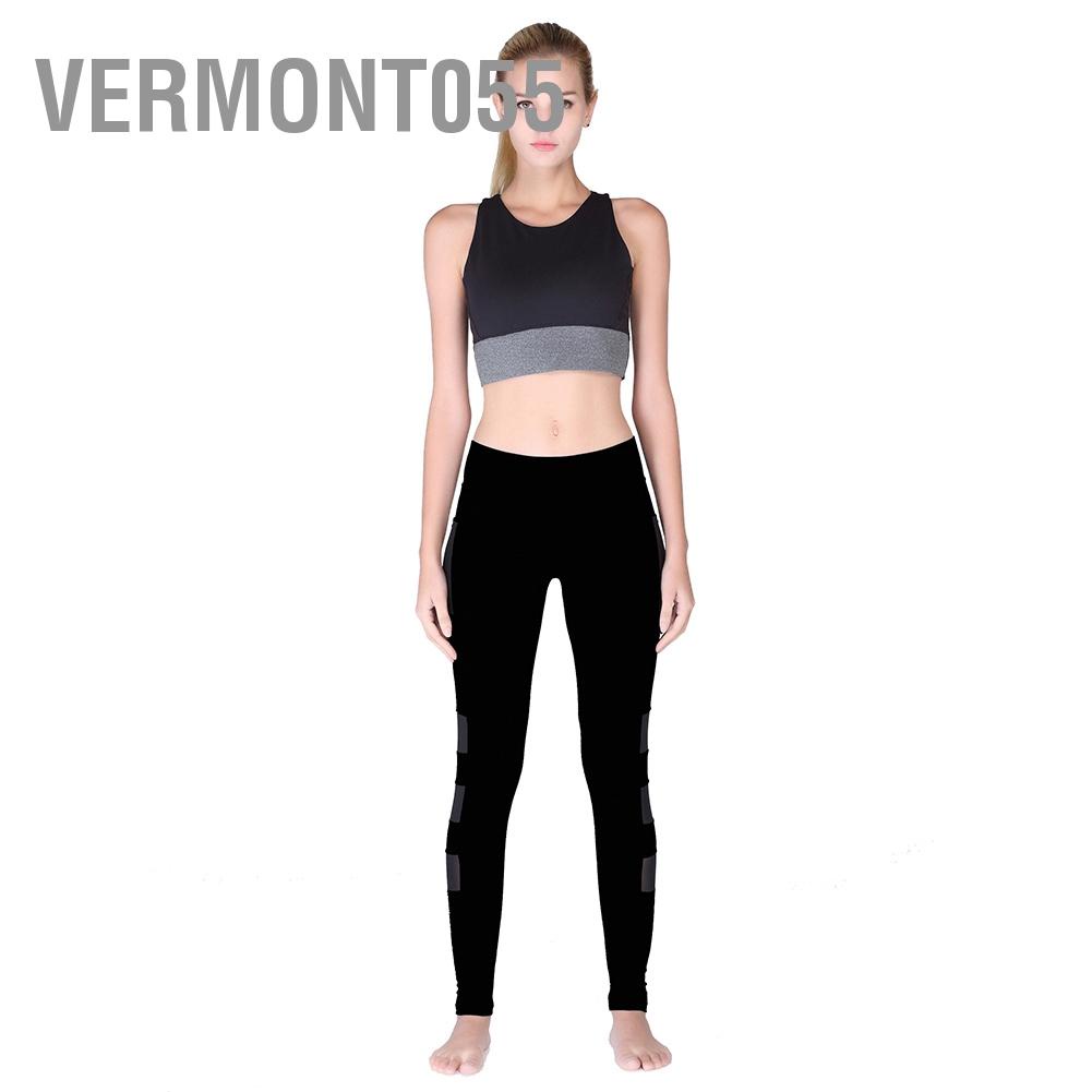 Vermont055 Women Breathable Exercise Fitness Yoga Leggings Stretchy Workout Gym Long Pants