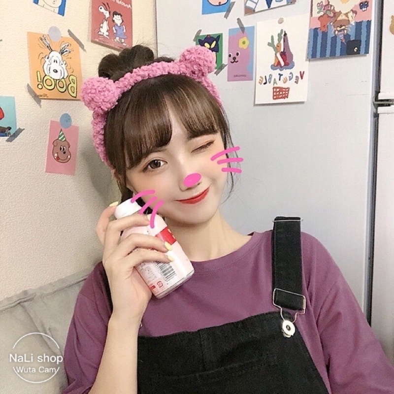 CÀI TAI GẤU CUTE DỄ THƯƠNG, BĂNG ĐÔ BỜM TÓC, MAKE UP SKINCARE RỬA MẶT