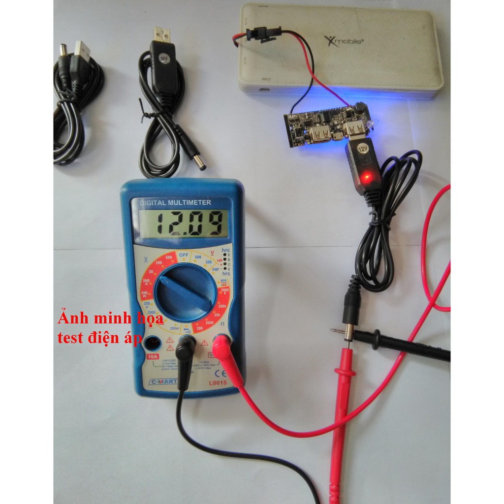 Cáp USB tăng áp (5V==&gt;9V, 5V==&gt;12V)(dây USB tăng áp)