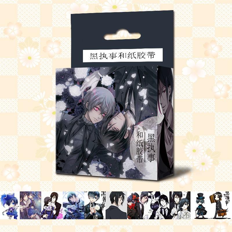 (không hộp) Băng dính Hắc quản gia Kuroshitsuji - Furyu Black Butler Ciel Phantom washi tape trang trí hoạ tiết