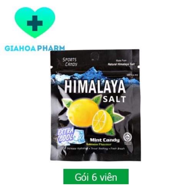 Kẹo bạc hà chanh muối Himalaya Salt Mint Candy Lemon Flavour (Gói 6 viên) (MALAYSIA)