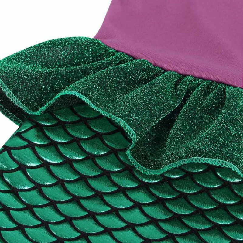 DISNEY Đầm Hóa Trang Nàng Tiên Cá Ariel Phong Cách Halloween Cho Bé Gái