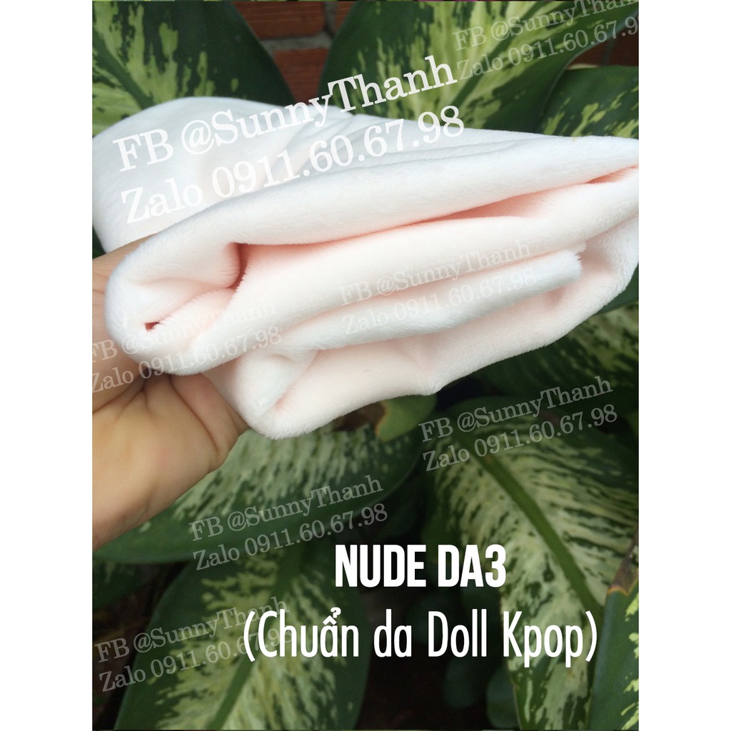 Vải MÀU DA TRẮNG HỒNG may body doll thần tượng Fansite màu chuẩn da Doll Kpop Fansite tự may doll nhồi bông NUDE DA 3