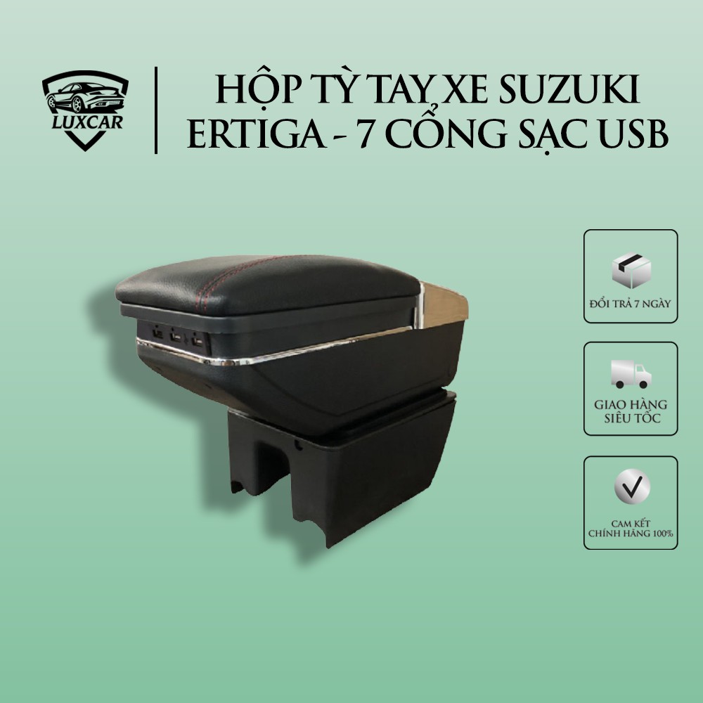 Hộp tỳ tay xe SUZUKI ERTIGA cao cấp tích hợp 7 cổng sạc USB - Bảo hành 12 tháng