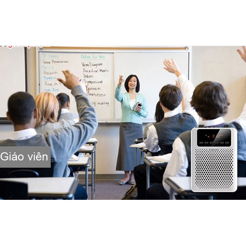 Mic + Loa Trợ giảng cao cấp Philips (Âm thanh vượt trội) + 3 Mic (mic ko dây, mic có dây, mic cúc áo)
