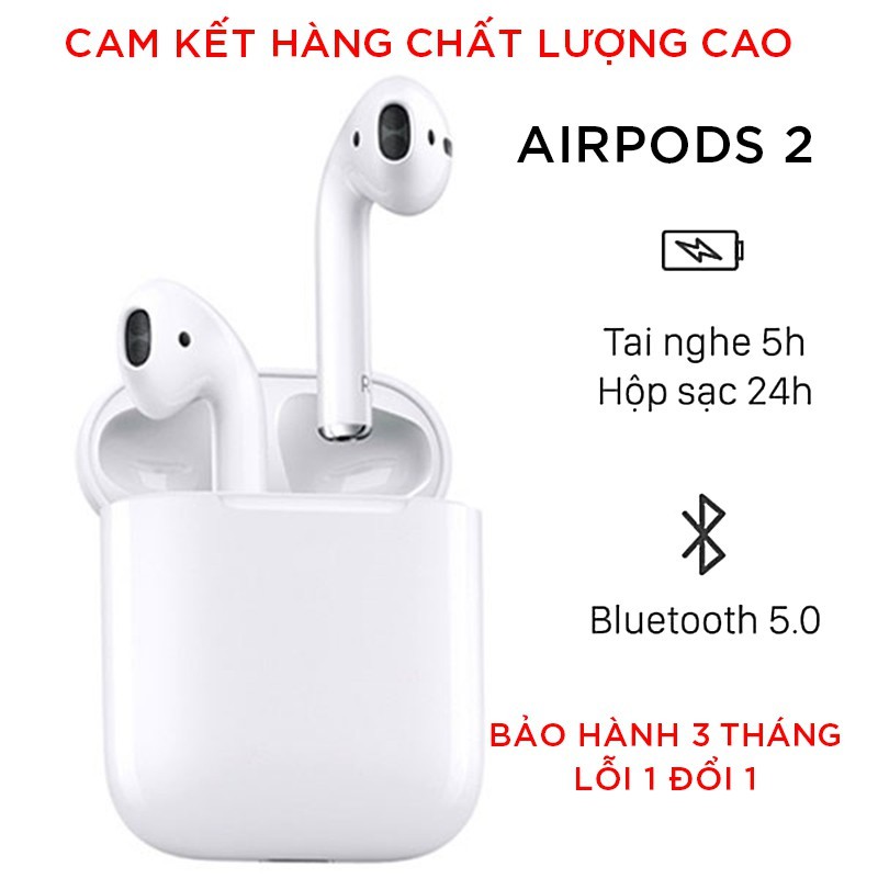 [ Airpods 2 ] Tai Nghe Airpods 2 Bluetooth 5.0 Bản 1562M, Hổ vằn Nguyên Seal - Pin 5H | Dùng cho cả android và ios | BigBuy360 - bigbuy360.vn
