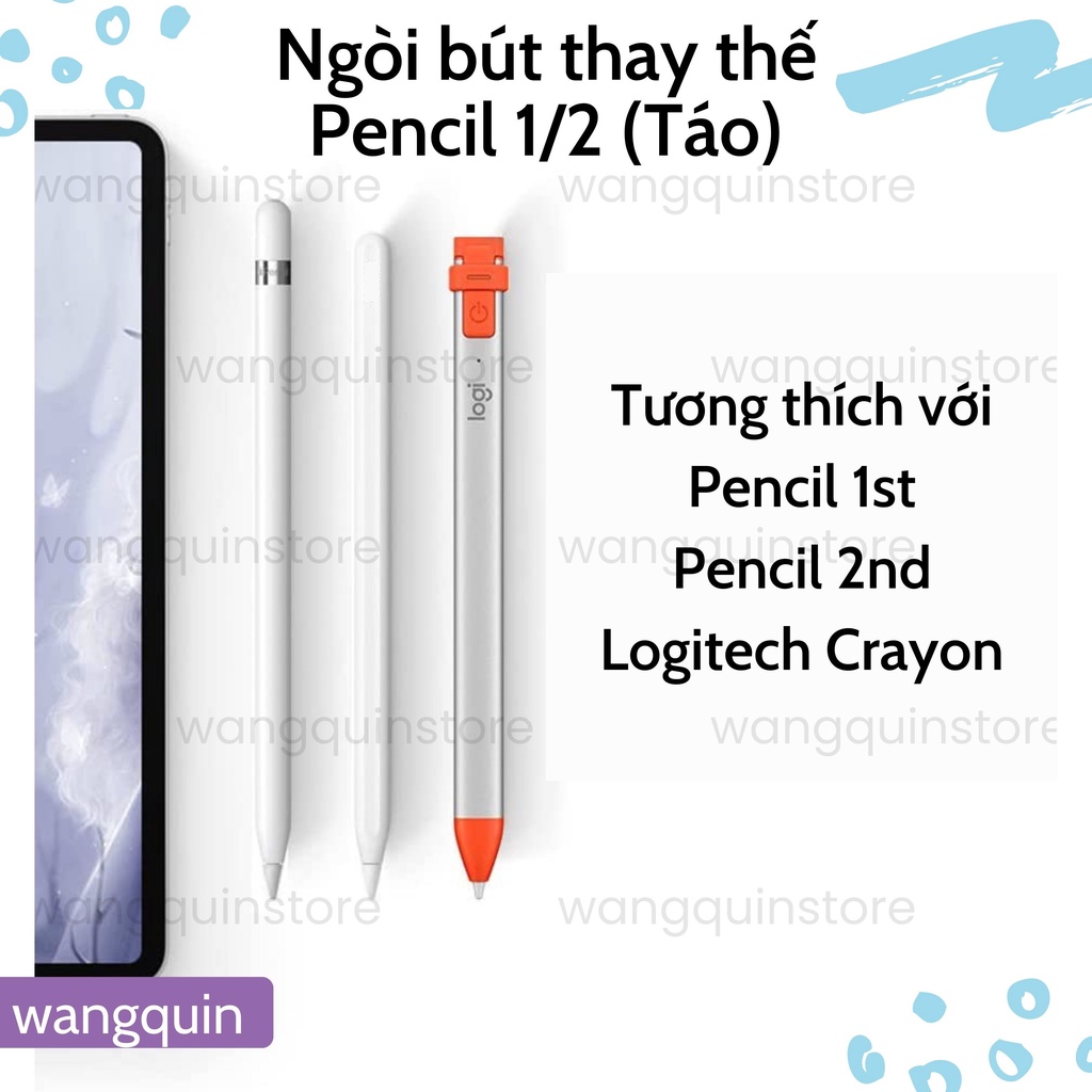 Đầu ngòi thay thế cho bút cảm ứng Pencil 1/2 táo - Pen tip dùng như ngòi gốc - Ngòi bút kim loại hỗ trợ viết Calligraphy