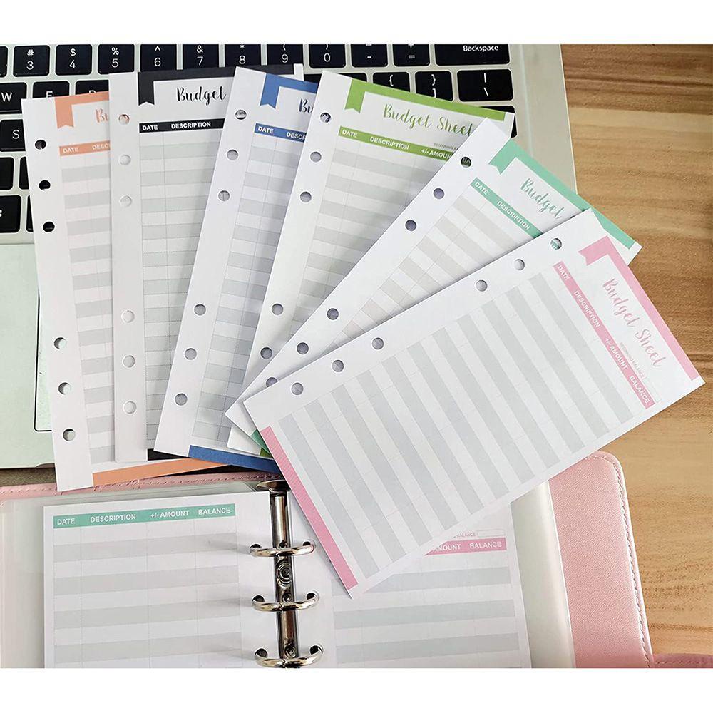 PEWANY 12pcs/set Budget Envelopes Cardstock Budget Planner Loose leaf Cash Envelopes Cardstock Double Sided Cash Register Paper Expense Tracker Sheets Office Supplies Money Saving A6 Binder 6 Holes