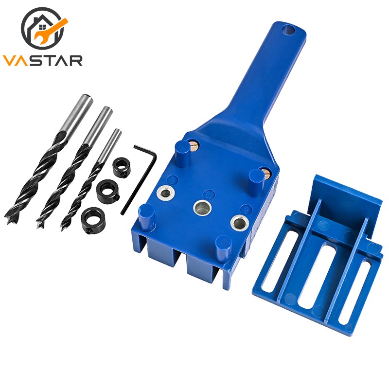 Bộ Cữ Khoan Chốt Gỗ Lỗ Thẳng Vastar 6 8 10MM Chuyên Dụng